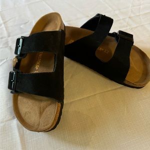 Birkenstock Arizona new! sandals size 39 black suede leather made in Germany
